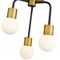Z-Lite Neutra 3 Light Semi Flush Mount, Matte Black + Foundry Brass & Opal 621-3SF-MB-FB - alternate 2